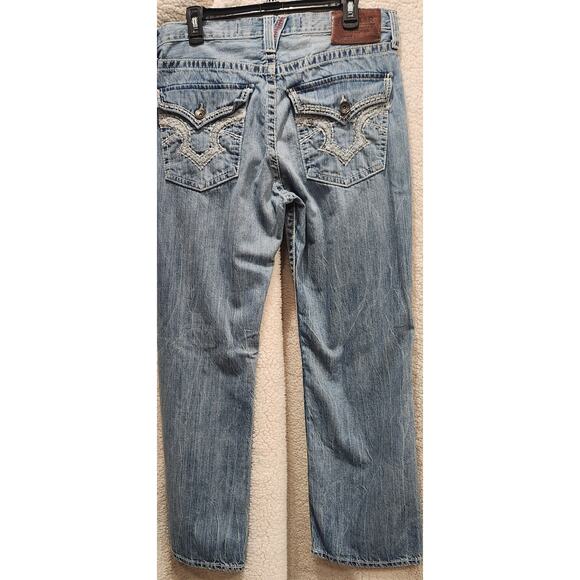 Big Star Jeans Men's 34S Blue Pioneer Riding Bootcut Western Denim Jeans - Picture 2 of 9